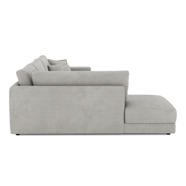 Ecksofa Cord TARJA links hellgrau