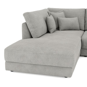 Ecksofa Cord TARJA links hellgrau
