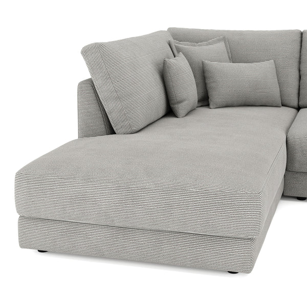 Ecksofa Cord TARJA links hellgrau