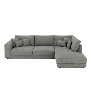 Ecksofa Cord TARJA rechts anthrazit