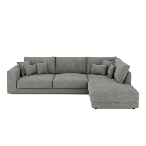 Ecksofa Cord TARJA rechts anthrazit