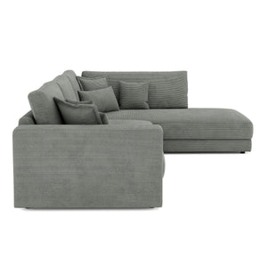 Ecksofa Cord TARJA rechts anthrazit
