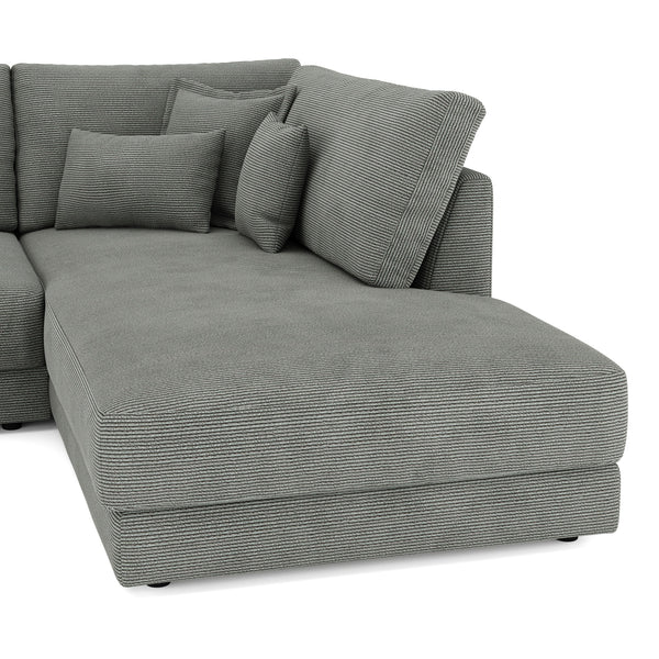 Ecksofa Cord TARJA rechts anthrazit
