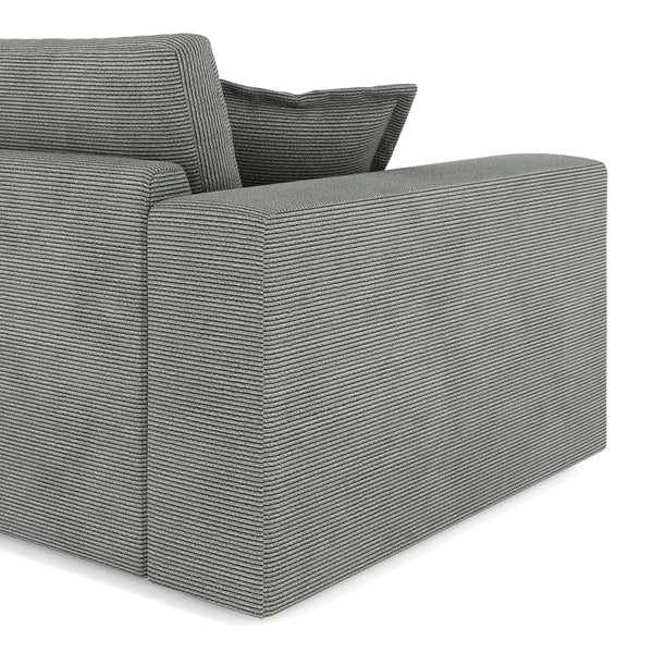 Ecksofa Cord TARJA rechts anthrazit