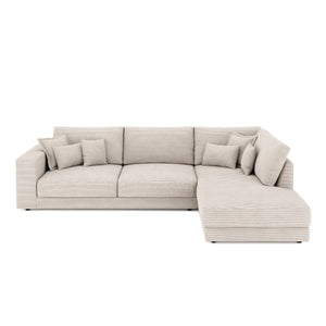 Ecksofa Cord TARJA rechts beige
