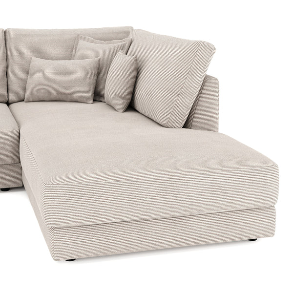 Ecksofa Cord TARJA rechts beige