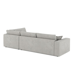 Ecksofa Cord TARJA rechts hellgrau