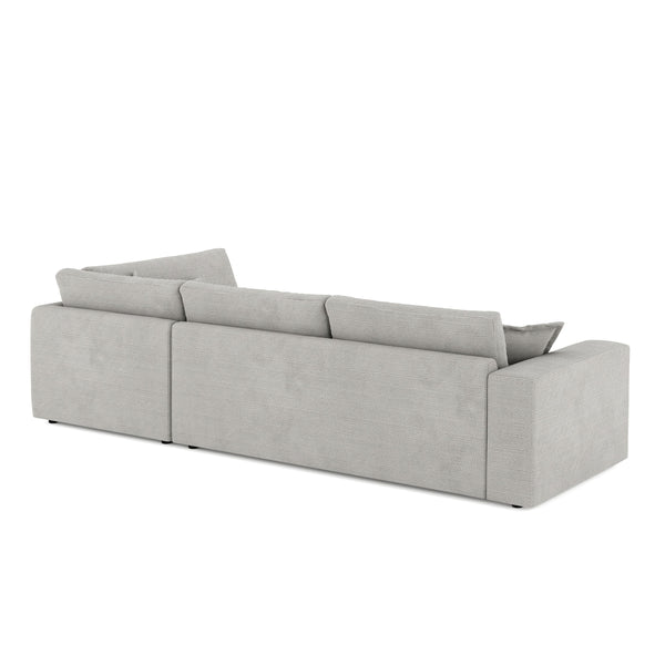 Ecksofa Cord TARJA rechts hellgrau