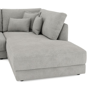 Ecksofa Cord TARJA rechts hellgrau