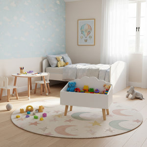 Spielzeugkiste DREAMYCLOUD 58 x 46 x 28 cm weiss/natur