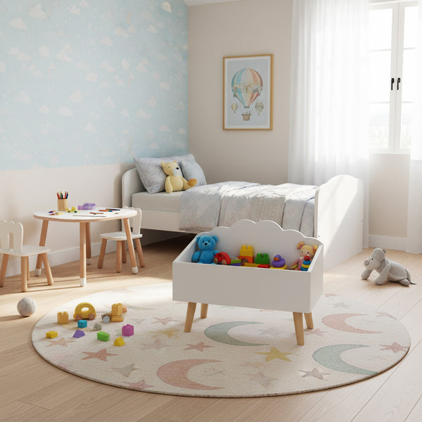 Spielzeugkiste DREAMYCLOUD 58 x 46 x 28 cm weiss/natur