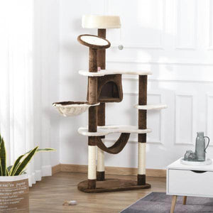 Katzenbaum Kletterbaum Kratzbaum Höhle Spielbaum Sisalsäulen Kaffeebraun