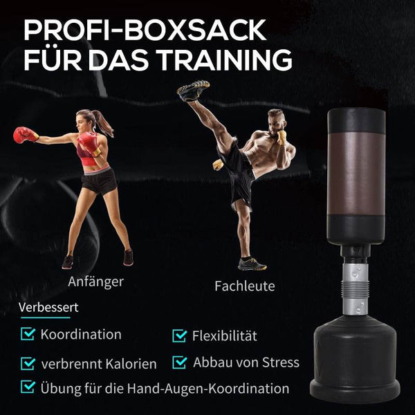 Standboxsack Veganleder, Kunststoff 160–185 cm Schwarz, Rot