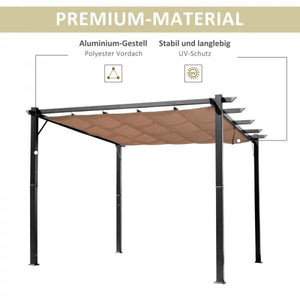 Pavillon Pergola mit einstellbarem Stoffdach 300 cm x 400 cm x 223 cm
