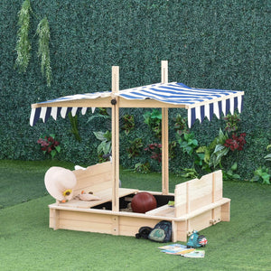 Sandkasten Tannenholz mit Abdeckung und Dach 106x106cm
