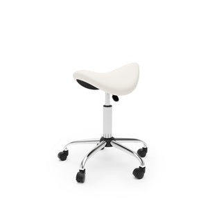 Sattelhocker Drehstuhl weiss