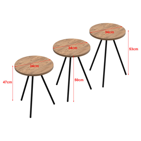 Satztisch olgod 3er Set Holzfarben