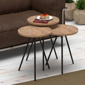 Satztisch olgod 3er Set Holzfarben