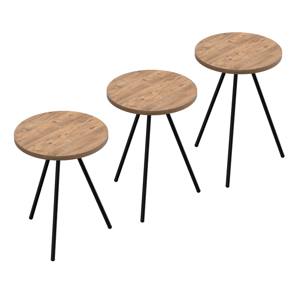 Satztisch olgod 3er Set Holzfarben