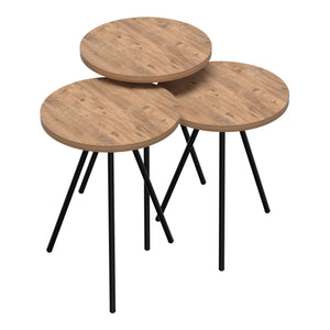 Satztisch olgod 3er Set Holzfarben