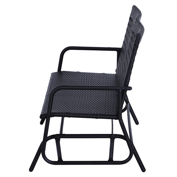 Schaukelbank Gartenbank Rattan Sitzbank 2-Sitzer