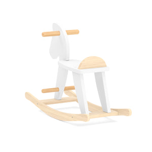 Schaukelpferd Holz weiss/natur