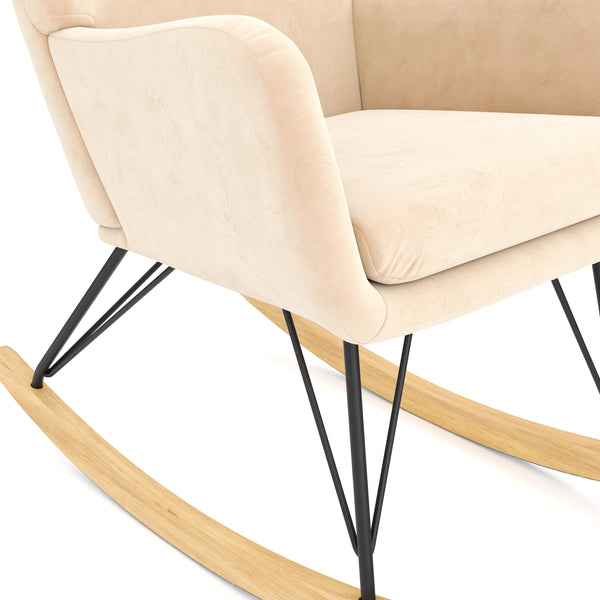 Schaukelstuhl Samt COMY beige