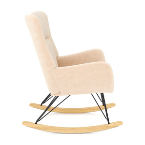 Schaukelstuhl Samt COMY beige