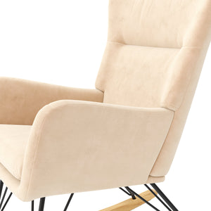 Schaukelstuhl Samt COMY beige