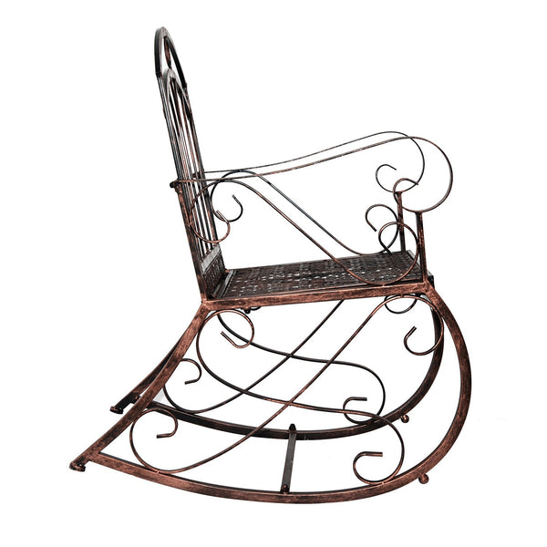 Schaukelstuhl Gartenstuhl Metall Bronze