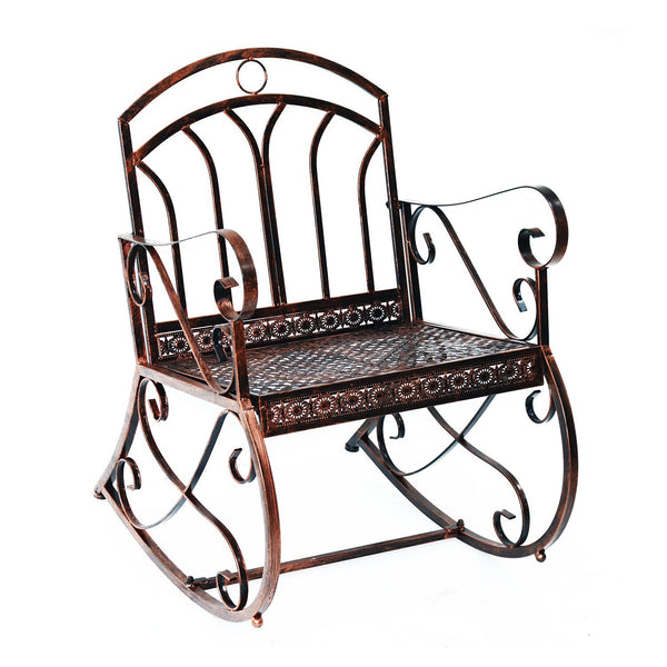 Schaukelstuhl Gartenstuhl Metall Bronze