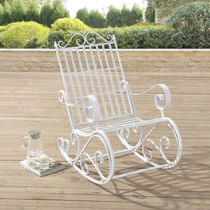 Schaukelstuhl Geraldton 92x59x90cm im Landhausstil Weiss