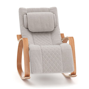 Schaukelstuhl JADEN mit Massagefunktion beige/natur