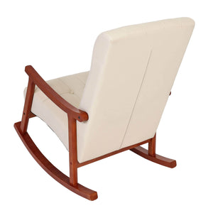 Schaukelstuhl JAM-K10 Relaxsessel creme Gestell Walnuss-Optik