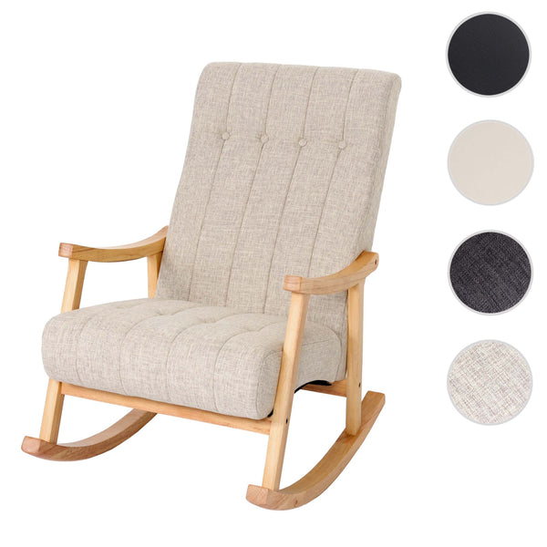 Schaukelstuhl JAM-K10 Relaxsessel creme Gestell braun
