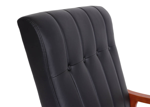 Schaukelstuhl JAM-K10 Relaxsessel schwarz Gestell Walnuss-Optik