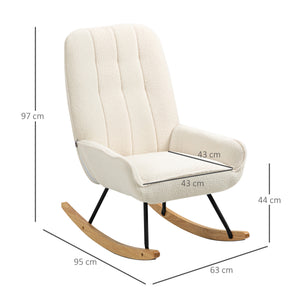 Sedia a dondolo Nordtraum Sherpa pile crema