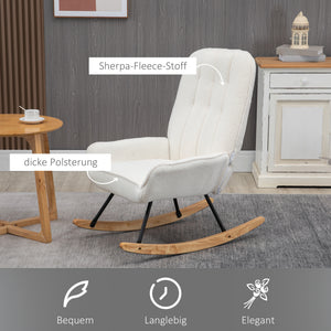 Sedia a dondolo Nordtraum Sherpa pile crema