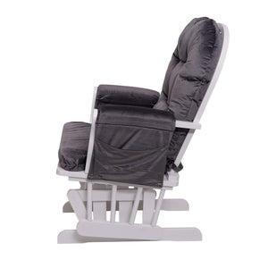 Schaukelstuhl Relaxsessel Schwingstuhl ~ Samt grau
