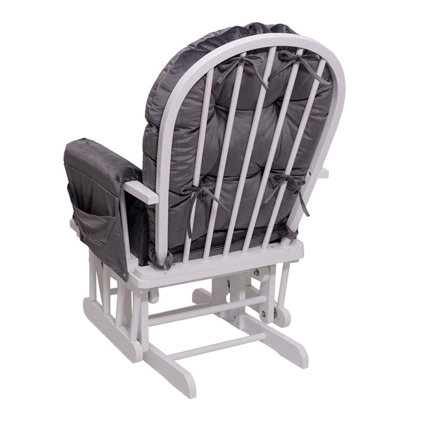 Schaukelstuhl Relaxsessel Schwingstuhl ~ Samt grau