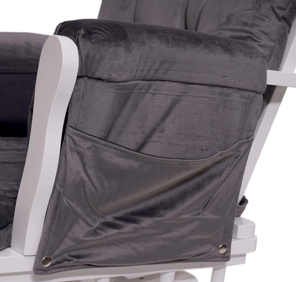 Schaukelstuhl Relaxsessel Schwingstuhl ~ Samt grau