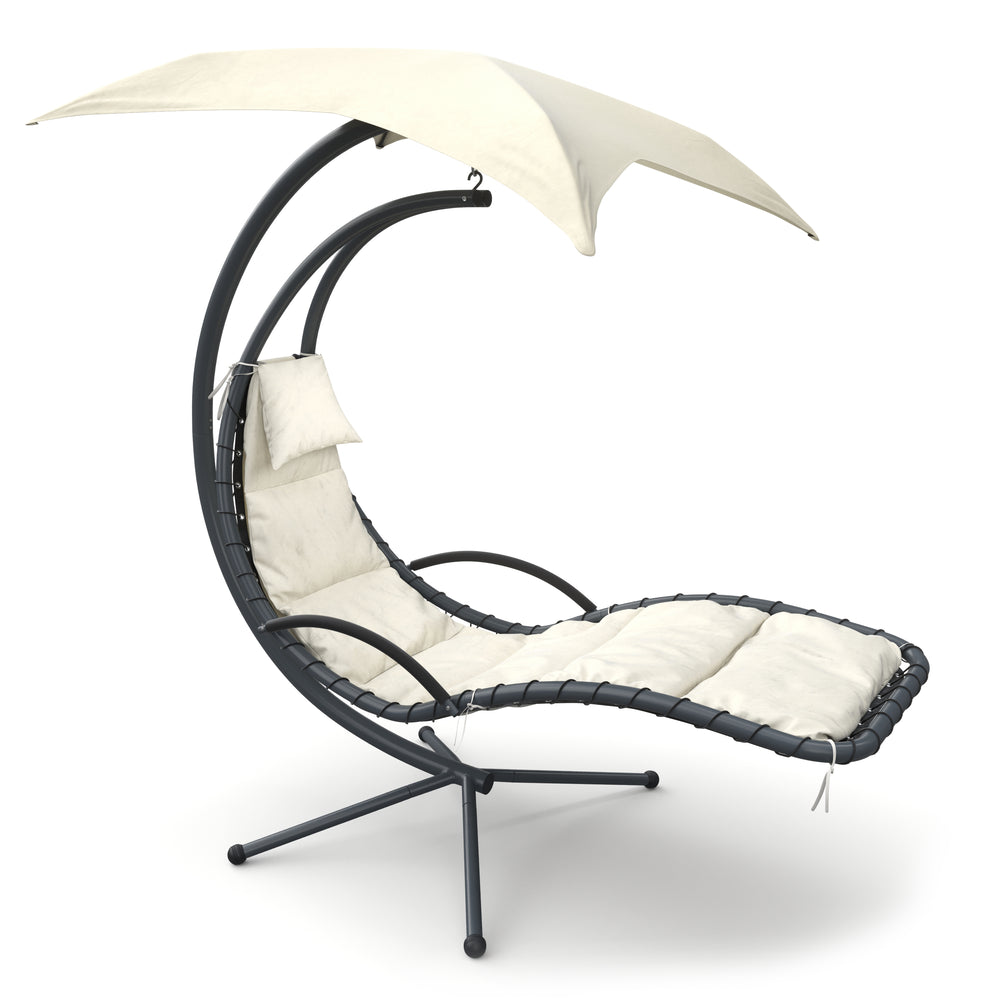 Fauteuil à bascule, chaise longue flottante GRENADE crème