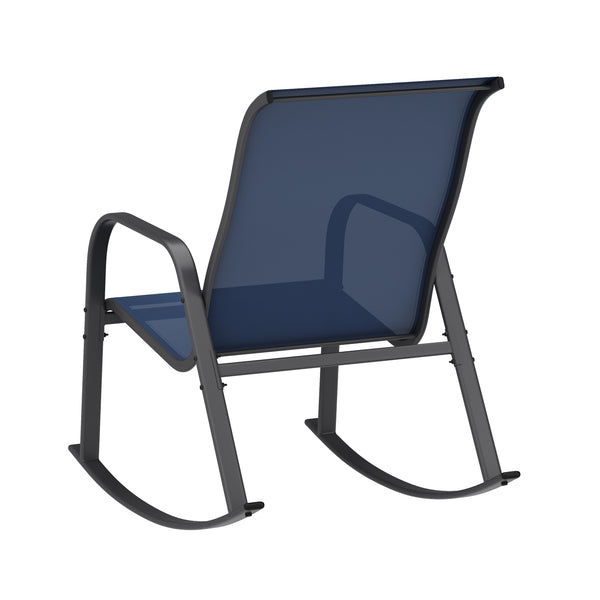 Schaukelstuhl Set SORANO 3-teilig blau