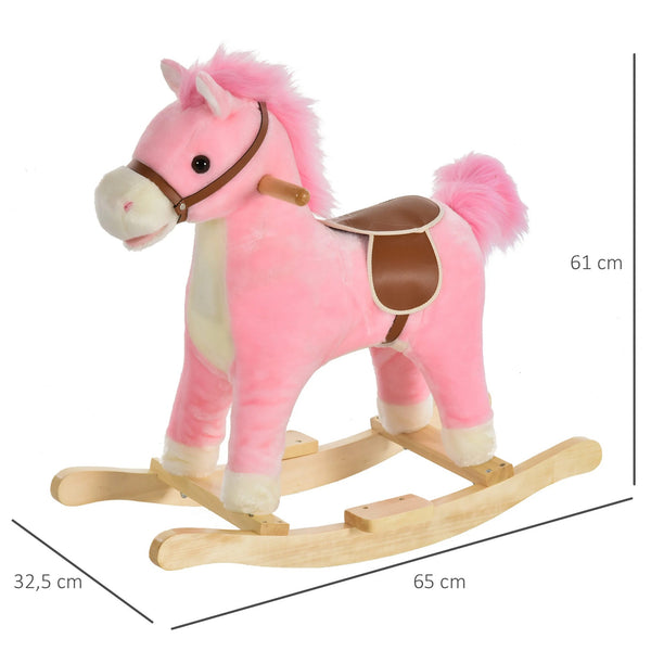 Schaukeltier Rosa Schaukelpferd mit Sound