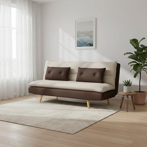 Schlafsofa ANDRI braun/beige
