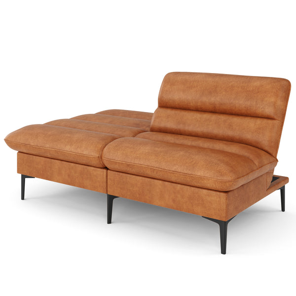 Schlafsofa Leder JIMMY braun