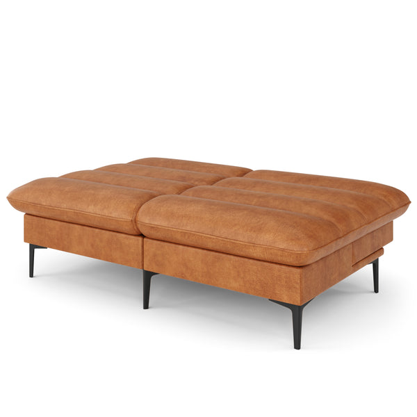 Schlafsofa Leder JIMMY braun