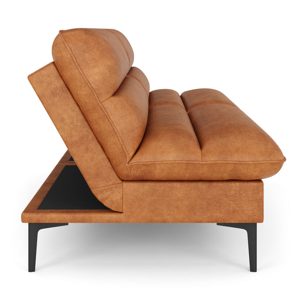 Schlafsofa Leder JIMMY braun