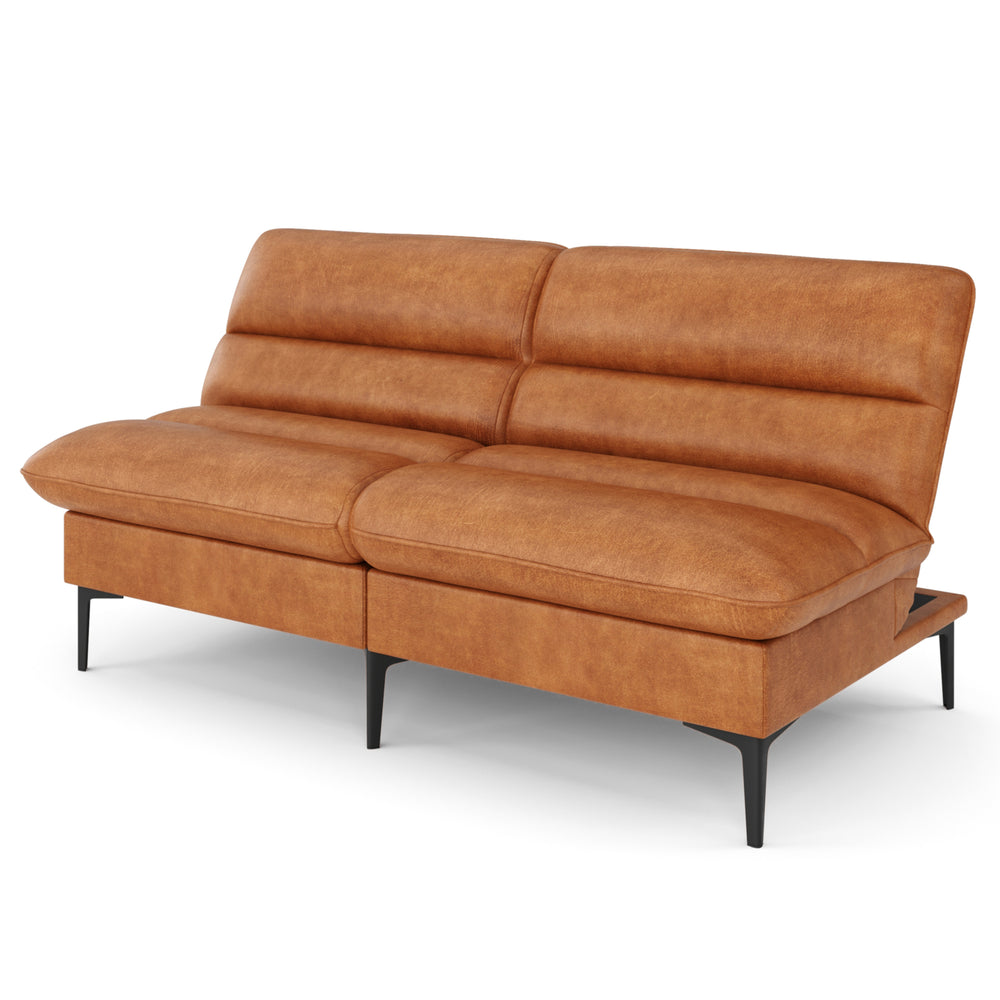 Divano letto in pelle marrone JIMMY
