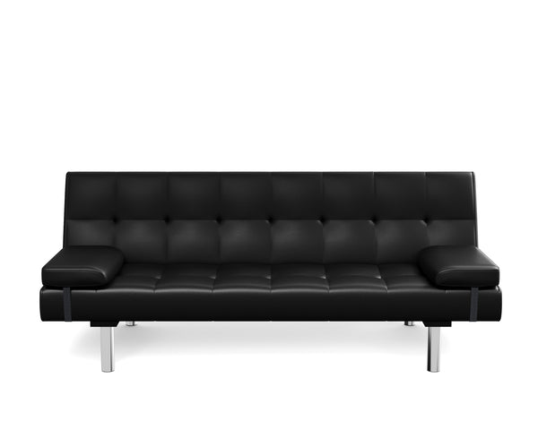 Schlafsofa LENNY Kunstleder schwarz